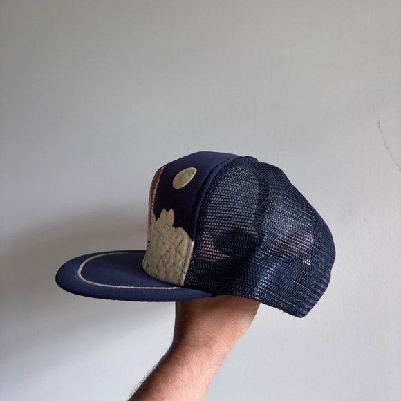vintage NASA SPaceshit rocket launch trucker hat mesh snapback blue puff - Picture 4 of 7